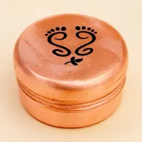 Медная шкатулка Вибхути (маленькая) - стопы, Иша Лайф; Copper Vibhuti Box (Small) - Padam, Isha Life